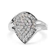 将图片加载到图库查看器，10K White Gold 1/2 Cttw Diamond Pear Shaped Cluster Ring (H-I Color, I1-I2 Clarity) - Ring Size 7
