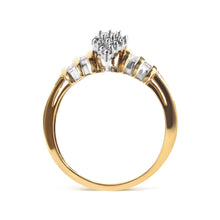 Load image into Gallery viewer, 10K Yellow Gold 1/2 Cttw Diamond Pear Shaped Head and Multi Row Channel Set  Shank Ring (H-I Color, SI2-I1 Clarity) - Ring Size 7
