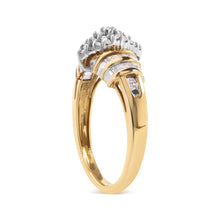 Load image into Gallery viewer, 10K Yellow Gold 1/2 Cttw Diamond Pear Shaped Head and Multi Row Channel Set  Shank Ring (H-I Color, SI2-I1 Clarity) - Ring Size 7

