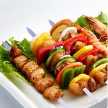 将图片加载到图库查看器，10-20Pcs Stainless Steel Barbecue Skewer Reusable BBQ Skewers Kebab Iron Stick For Outdoor Camping Picnic Tools Cooking Tools Stainless Steel Barbecue Skewers  Durable and Reusable Metal Skewers
