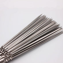 将图片加载到图库查看器，10-20Pcs Stainless Steel Barbecue Skewer Reusable BBQ Skewers Kebab Iron Stick For Outdoor Camping Picnic Tools Cooking Tools Stainless Steel Barbecue Skewers  Durable and Reusable Metal Skewers
