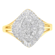 Load image into Gallery viewer, 10K Yellow Gold Diamond Cocktail Ring (1/2 Cttw, J-K Color, I2-I3 Clarity) - Size 6-1/2
