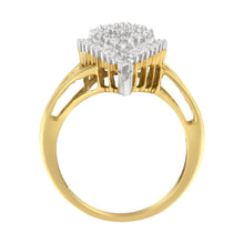 Load image into Gallery viewer, 10K Yellow Gold 1/2 Cttw Round and Baguette-Cut Diamond Pear Ring (I-J Color, I1-I2 Clarity) - Size 7
