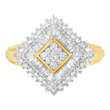 将图片加载到图库查看器，10K Yellow Gold Diamond Ballerina Ring (1 Cttw, I-J Color, I1-I2 Clarity) - Size 7
