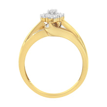 Load image into Gallery viewer, 10K Yellow Gold 1/2 cttw Diamond Cluster Cocktail Ring (J-K Clarity, I1-I2 Color) - Size 7
