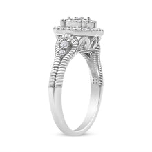 Load image into Gallery viewer, .925 Sterling Silver 1/3 Cttw Miracle Set Round-Cut Diamond Cocktail Ring (H-I Color, I1-I2 Clarity) - Size 7

