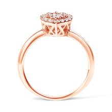 Load image into Gallery viewer, 10K Rose Gold 3/8 Cttw Composite Diamond Pear Shaped Halo Promise Ring (I-J Color, I2-I3 Clarity) - Size 6
