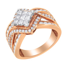 Load image into Gallery viewer, Two-Tone 10KT Gold Diamond Bypass Cocktail Ring (1 1/2 cttw, H-I Color, I1-I2 Clarity)
