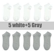 Load image into Gallery viewer, 10 Pairs Breathable No Show Sports Socks Solid Color Boat Socks Comfortable Cotton Ankle Socks For Men And Women
