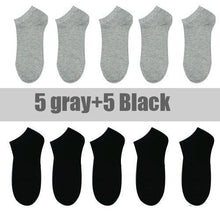 Load image into Gallery viewer, 10 Pairs Breathable No Show Sports Socks Solid Color Boat Socks Comfortable Cotton Ankle Socks For Men And Women

