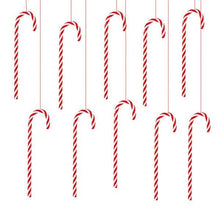 Load image into Gallery viewer, 10-Piece: Plastic Candy Cane Ornaments
