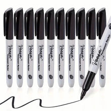 将图片加载到图库查看器，10-Pieces: Black Permanent Markers Fine Tip
