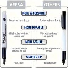 将图片加载到图库查看器，10-Pieces: Black Permanent Markers Fine Tip
