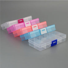 将图片加载到图库查看器，10 Slots Adjustable Plastic Jewelry Box Storage Case Craft Jewelry Organizer Beads  Jewelry Making Jewelry Organizer Adjustable Storage Box Plastic Compartments Organizer for Jewelry
