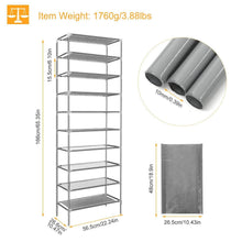 Load image into Gallery viewer, 10-Tier Shoe Rack Shelves 27 Pairs Shoes Organizer
