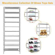 Load image into Gallery viewer, 10-Tier Shoe Rack Shelves 27 Pairs Shoes Organizer
