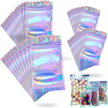 Load image into Gallery viewer, 100-Pack: Resealable Holographic Foil Bags
