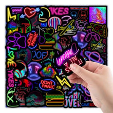 Load image into Gallery viewer, 100-Piece: Cartoon Neon Light Graffiti Stickers
