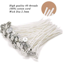 Load image into Gallery viewer, 100-Piece: EricX Light Cotton Candle Wick 6" Pre-Waxed for Candle Making
