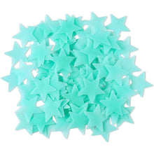Load image into Gallery viewer, 100-Pieces: Colorful Luminous Stars Plastic Wall Sticker
