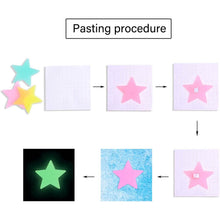 Load image into Gallery viewer, 100-Pieces: Colorful Luminous Stars Plastic Wall Sticker
