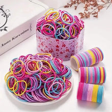 Load image into Gallery viewer, 100-Pieces: High Elastic Leather Hair Rope Ponytail Bands - Seamless
