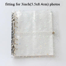 Load image into Gallery viewer, 100/200 Pockets Photo Album 3/5 inches Mini Picture Case Name Card Storage Collect Book Photocard Shiny Clear 6-Ring Binder Cover Refillable Notebook Photo Album

