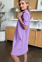 Load image into Gallery viewer, Double Take Full Size Texture Collared Neck Short Sleeve Dress Textured Dress For Women
