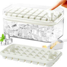Load image into Gallery viewer, 101oz. Ice Cube Tray Set - 64 Pcs Silicone Ice Cube Tray With Lid &amp; Bin
