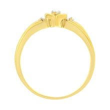 Load image into Gallery viewer, 10KT Yellow Gold 1/20 cttw Diamond Triple Heart Diamond Ring (K-L, I1-I2) - Size 7
