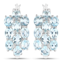 Load image into Gallery viewer, 9.88 Carat Genuine Blue Topaz .925 Sterling Silver 3 Piece Jewelry Set (Ring, Earrings, and Pendant w/ Chain)
