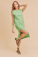 Load image into Gallery viewer, Side Slit Round Neck Sleeveless Midi Dress For Women Casual Chic with Side Slits for Modern Elegance
