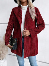 Load image into Gallery viewer, Women's Plaid Collared Neck Buttoned Long Sleeve Jacket – Classic &amp; Lightweight Outerwear for Everyday Wear
