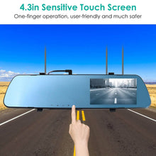 将图片加载到图库查看器，1080P Car DVR 4.3inches Dash Cam with 140° Angle Loop Recording
