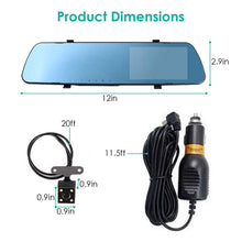将图片加载到图库查看器，1080P Car DVR 4.3inches Dash Cam with 140° Angle Loop Recording
