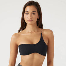 将图片加载到图库查看器，Women Single Shoulder Knot Swimsuit Short Top Swimwear One Shoulder Bikini Stripe Tie Knot Summer Vintage Black Swimsuits Bathing Top Beachwear Separates One Piece Tops
