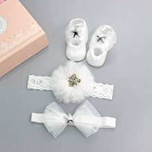 Load image into Gallery viewer, Flower Baby Girl Headband Socks Set Shoes With  Crown Bows Newborn Headbands For Girls Turban Baby Hair Accessories
