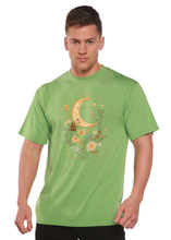 将图片加载到图库查看器，Celestial Moon Boho Flowers Vintage Unisex Bamboo/Cotton Graphic T-Shirt

