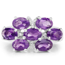 Load image into Gallery viewer, 3.05 Carat Genuine  Amethyst and White Topaz .925 Sterling Silver Ring
