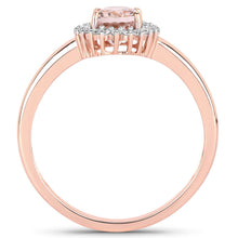 Load image into Gallery viewer, 0.81 Carat Genuine Morganite and White Diamond 14K Rose Gold Ring
