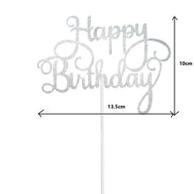 将图片加载到图库查看器，10pcs Glitter Happy Birthday Cake Topper Happy Birthday Cake Topper Happy Birthday Cupcake Topper Glitter Gold Decoration Bling Sparkle Decoration Sign Happy Birthday Cake Topper Girl Birthday Dessert Decor
