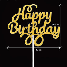 将图片加载到图库查看器，10pcs Glitter Happy Birthday Cake Topper Happy Birthday Cake Topper Happy Birthday Cupcake Topper Glitter Gold Decoration Bling Sparkle Decoration Sign Happy Birthday Cake Topper Girl Birthday Dessert Decor
