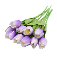 Load image into Gallery viewer, 10PCS PU Fake Tulips Real Touch beautiful and Eligant Flower Real Touch Bouquet For Wedding Decoration Flowers Home Garden Decor
