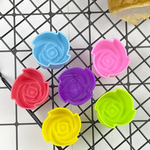 Load image into Gallery viewer, 10pcs Rose Mold  Food Grade Silicone Mini Cupcake Cake Tool Muffin Cookie Baking Molds Chocolate Soap Pastry Decorating Set Reusable And Non-stick Mini Size Silicone Baking Cups Muffin Cups Mini Cupcake Liners Mini Chocolate Holders
