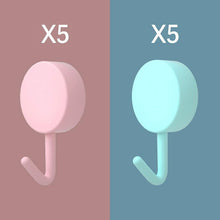 Load image into Gallery viewer, 10PCS Self Adhesive Wall Hook Strong Without Drilling Coat Bag Bathroom Door Kitchen Towel Hanger Hooks Home Storage Accessories Decorative Hooks Entrance Organizers with Self-Adhesive Hooks for Hanging Keys Towels
