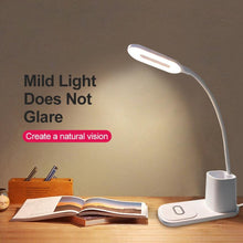 Load image into Gallery viewer, 10W QI Quick Wireless Charging LED Desk Lamp Flexible Touch Dimmable Eye Protect Reading Table Light Bedroom Office Table Lamp Decorative Table Lamp Cute Study Lamps for Bedroom Décor
