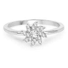 Load image into Gallery viewer, 0.18 Carat Genuine White Diamond 14K White Gold Ring (E-F-G Color, SI Clarity)
