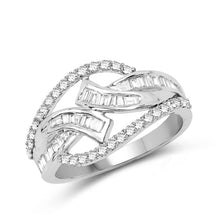 Load image into Gallery viewer, 0.72 Carat Genuine White Diamond 14K White Gold Ring (E-F-G Color, VS-SI Clarity)
