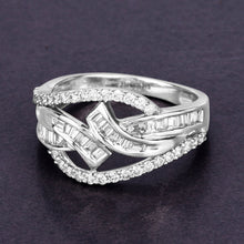 Load image into Gallery viewer, 0.72 Carat Genuine White Diamond 14K White Gold Ring (E-F-G Color, VS-SI Clarity)

