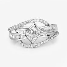 Load image into Gallery viewer, 0.72 Carat Genuine White Diamond 14K White Gold Ring (E-F-G Color, VS-SI Clarity)
